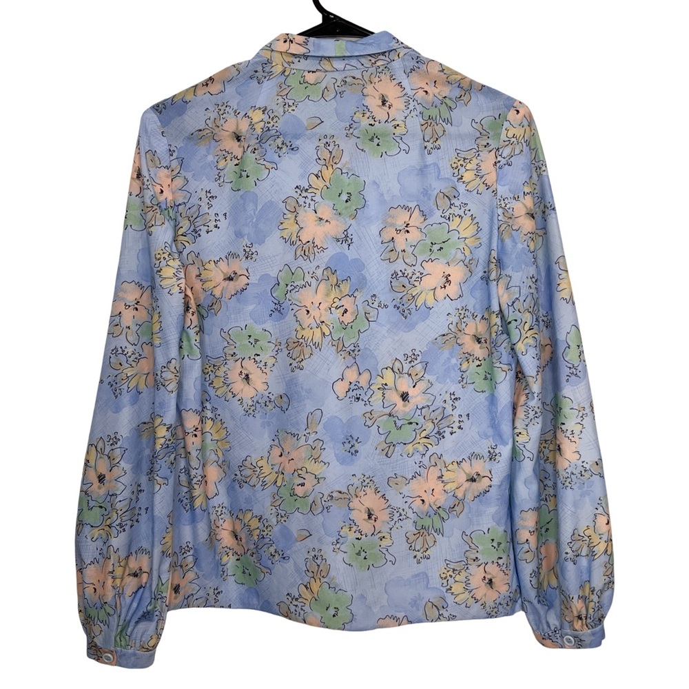 Vintage Floral Bow Tie Blouse - Picture 2 of 7
